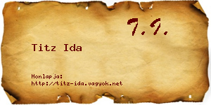 Titz Ida névjegykártya